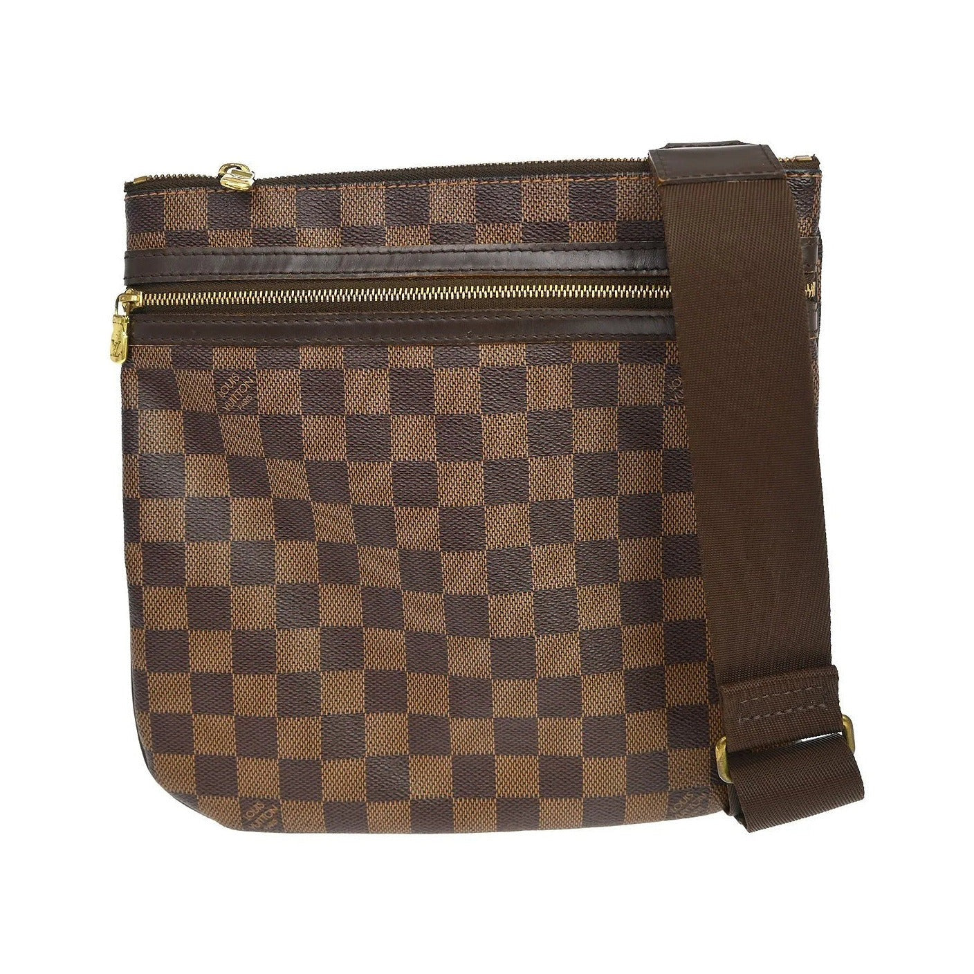 Louis Vuitton Bosphore Pochette Damier, Brown, Canvas, Shoulder Bag