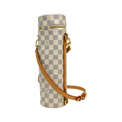 Louis Vuitton Bottle Holder Damier, White, Canvas, Clutch