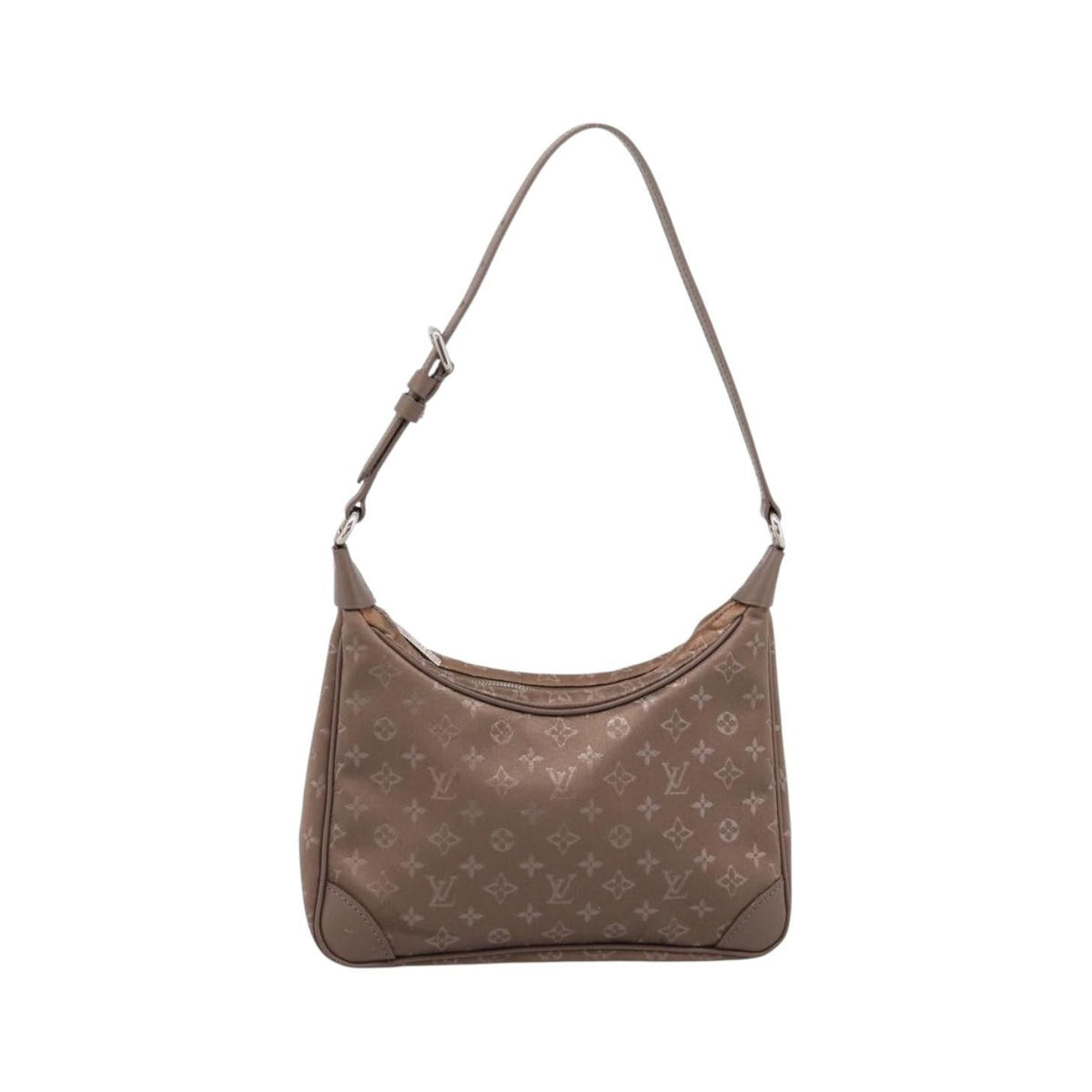 Louis Vuitton Boulogne Monogram Satin, Beige, Canvas, Handbag