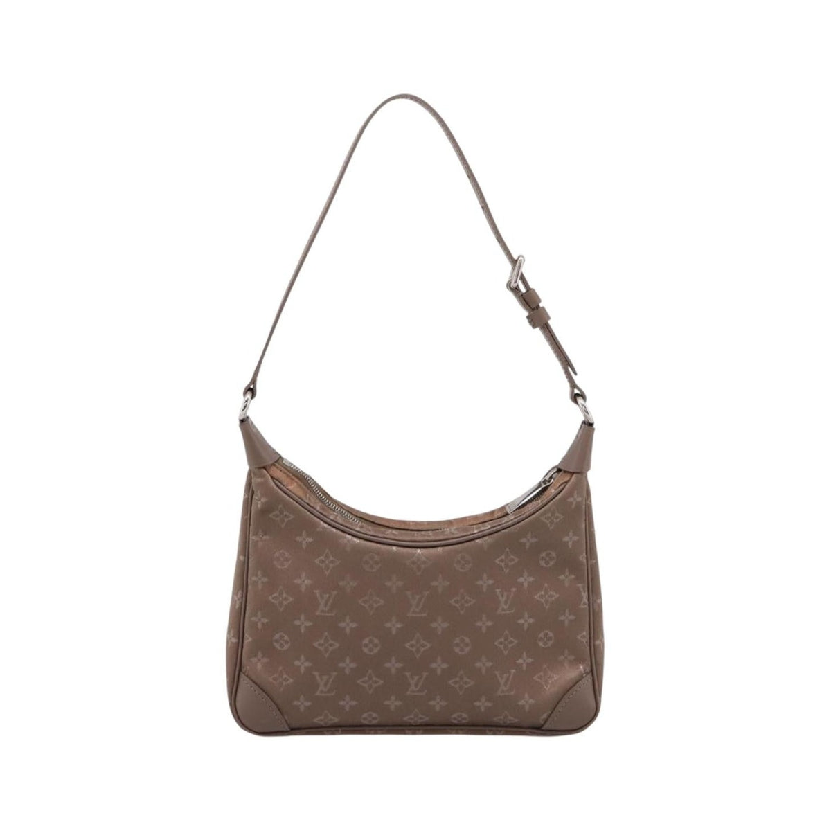 Louis Vuitton Boulogne Monogram Satin, Beige, Canvas, Handbag