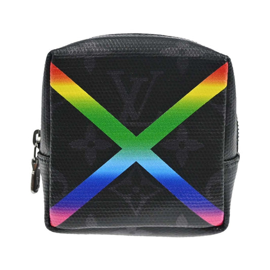 Louis Vuitton Box Pouch Bag Charm and Belt Charm Rainbow Monogram Eclipse Canvas, Black, Leather, Charm