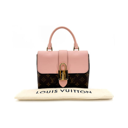 Louis Vuitton Braided Handle Locky Monogram Canvas with Leather, Brown, Canvas, Handbag