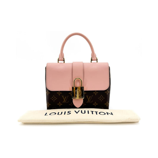 Louis Vuitton Braided Handle Locky Monogram Canvas with Leather, Brown, Canvas, Handbag