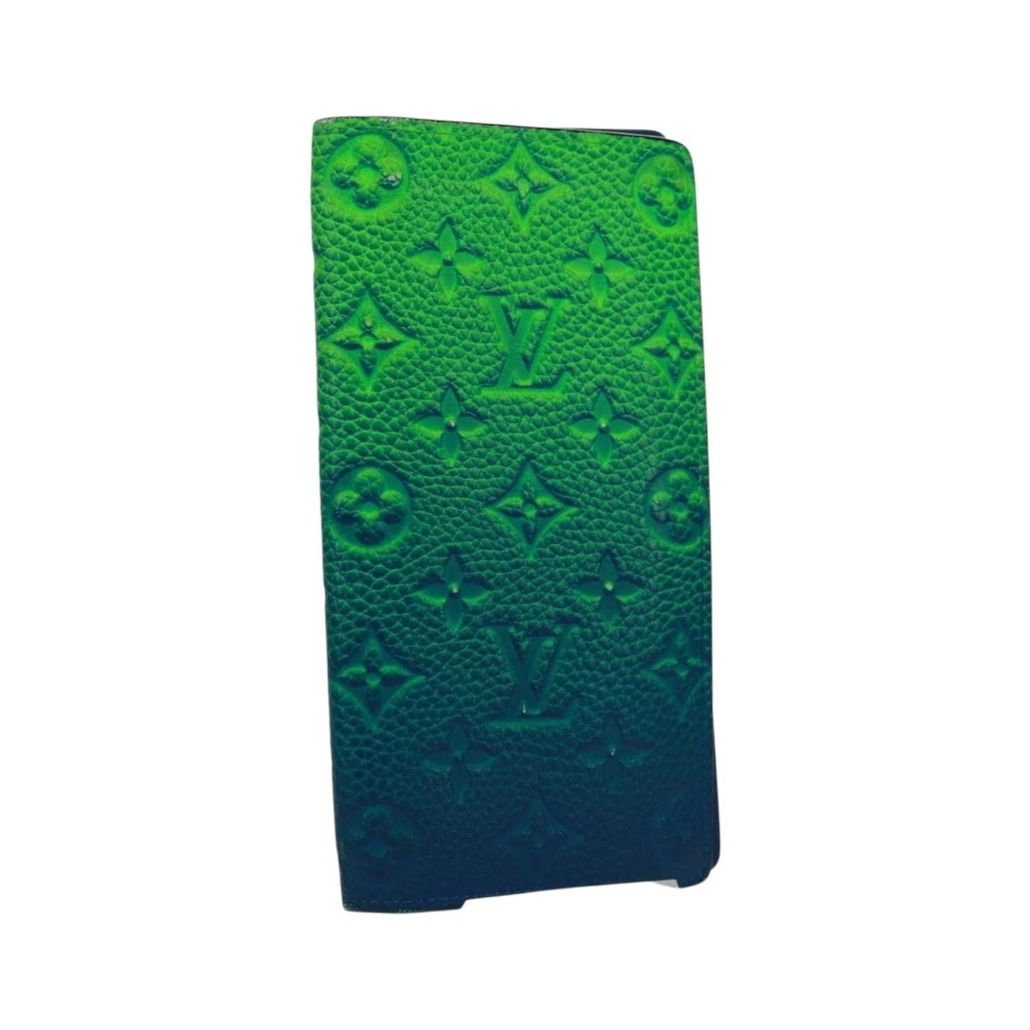 Louis Vuitton Brazza Limited Edition Illusion Monogram Taurillon Leather, Green, Leather, Wallet