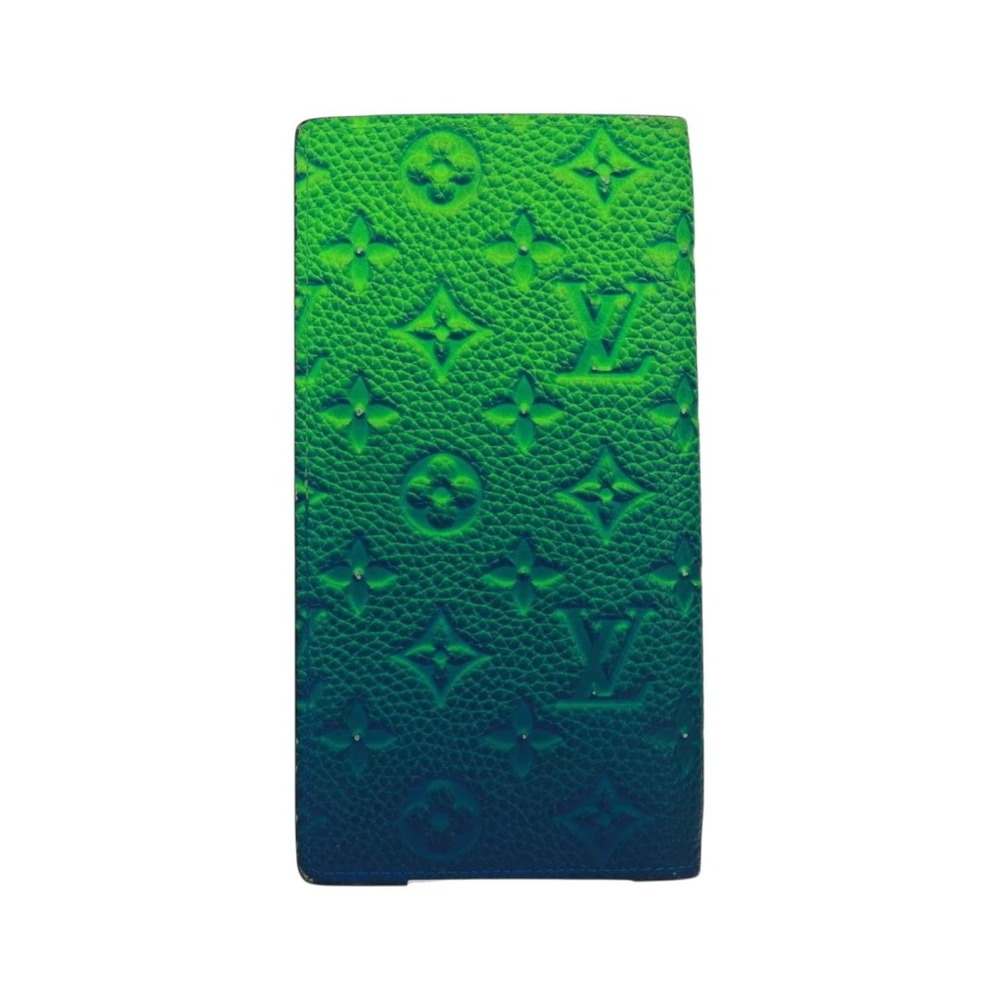 Louis Vuitton Brazza Limited Edition Illusion Monogram Taurillon Leather, Green, Leather, Wallet