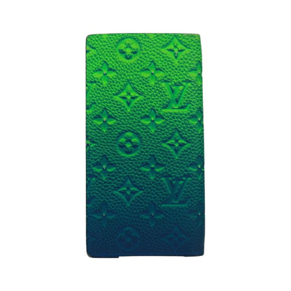 Louis Vuitton Brazza Limited Edition Illusion Monogram Taurillon Leather, Green, Leather, Wallet