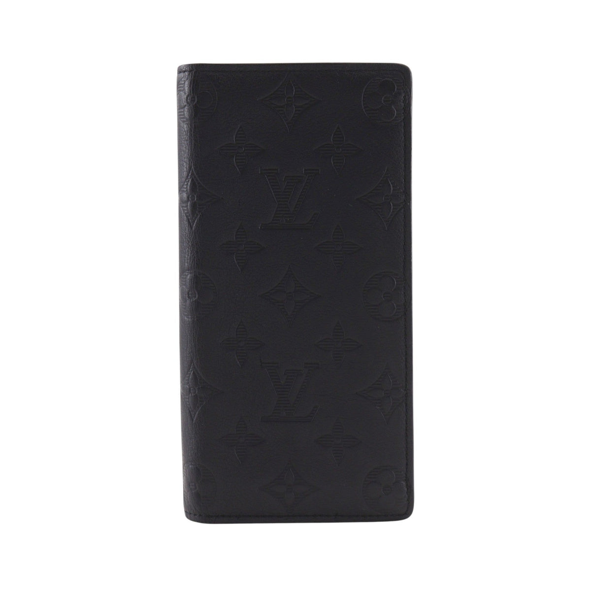 Louis Vuitton Brazza Monogram Shadow Leather, Black, Leather, Wallet