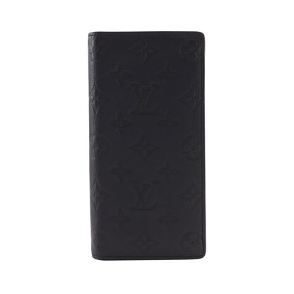 Louis Vuitton Brazza Monogram Shadow Leather, Black, Leather, Wallet