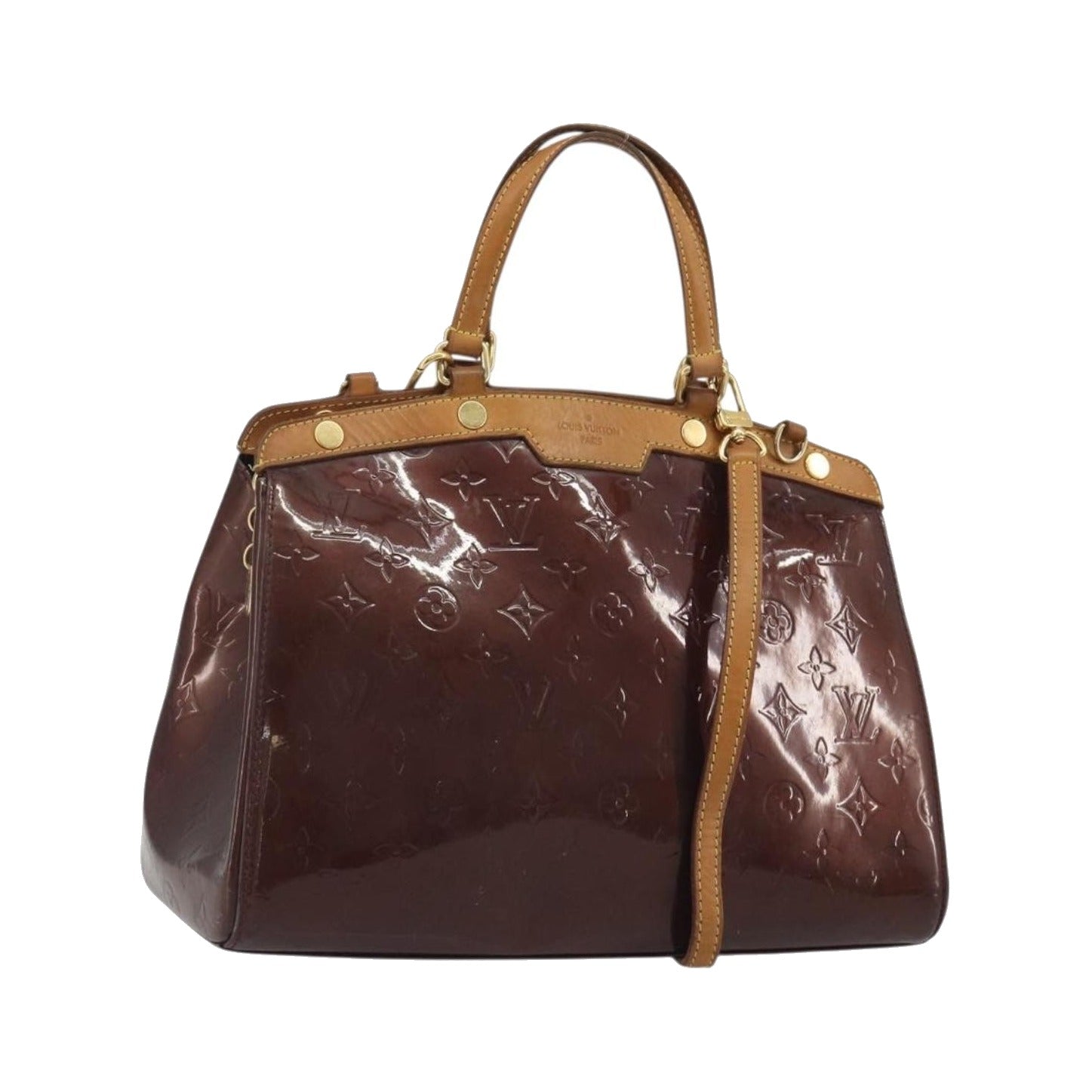 Louis Vuitton Brea Monogram Vernis, Burgundy, Patent Leather, Handbag