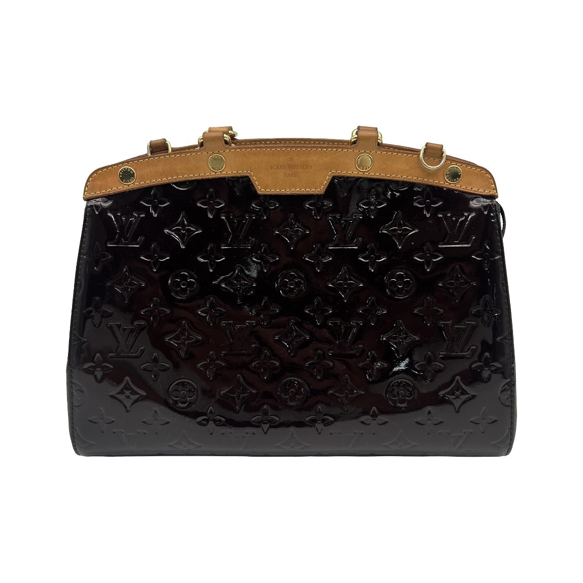 Louis Vuitton Brea Monogram Vernis, Brown, Patent Leather, Handbag