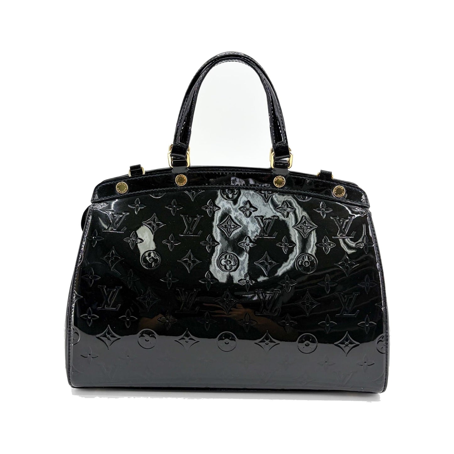 Louis Vuitton Brea NM Monogram Vernis, Black, Patent Leather, Handbag