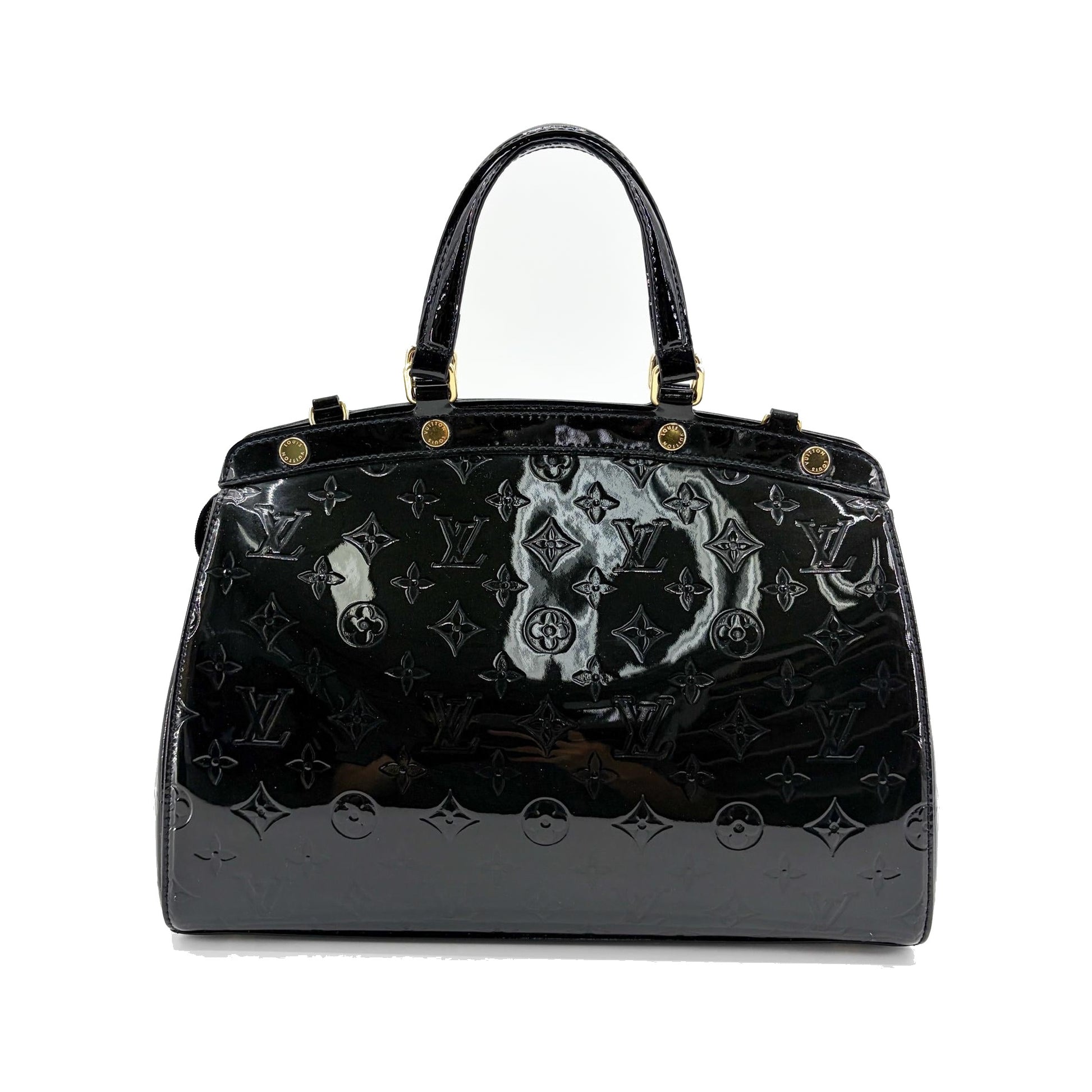 Louis Vuitton Brea NM Monogram Vernis, Black, Patent Leather, Handbag