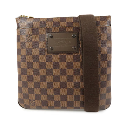 Louis Vuitton Brooklyn Pochette Plate Damier, Brown, Canvas, Clutch