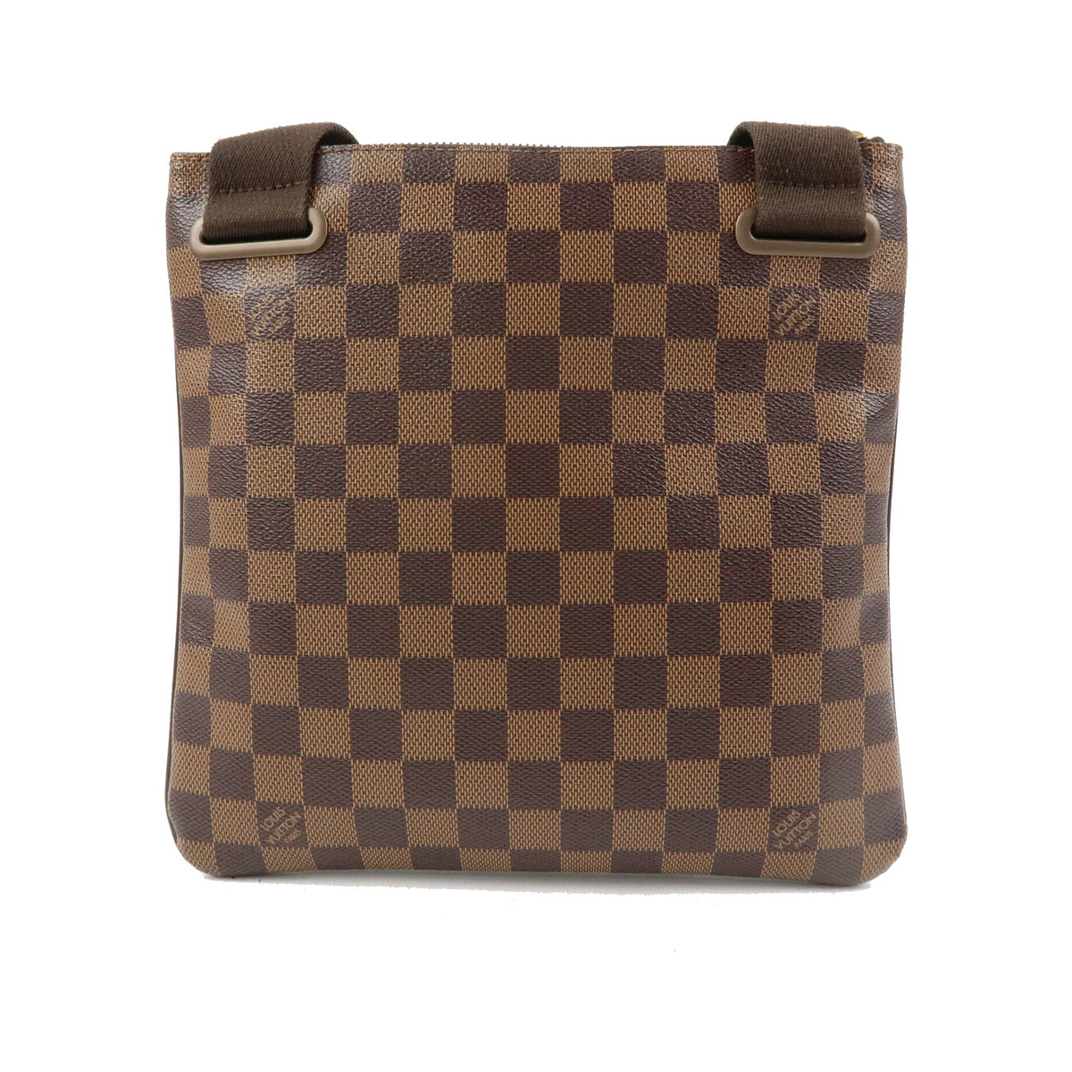 Louis Vuitton Brooklyn Pochette Plate Damier, Brown, Canvas, Clutch