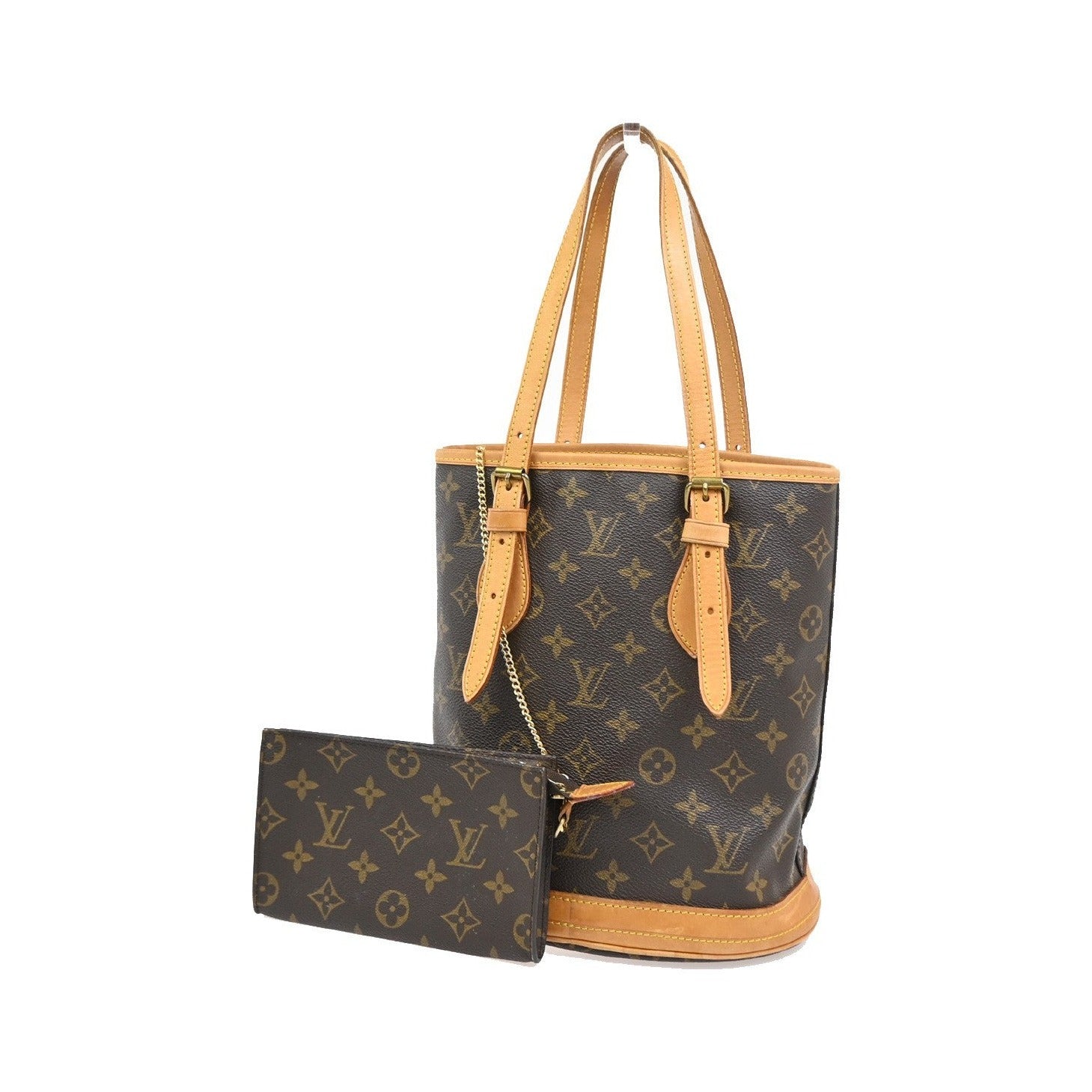 Louis Vuitton Bucket Monogram, Brown, Canvas, Handbag