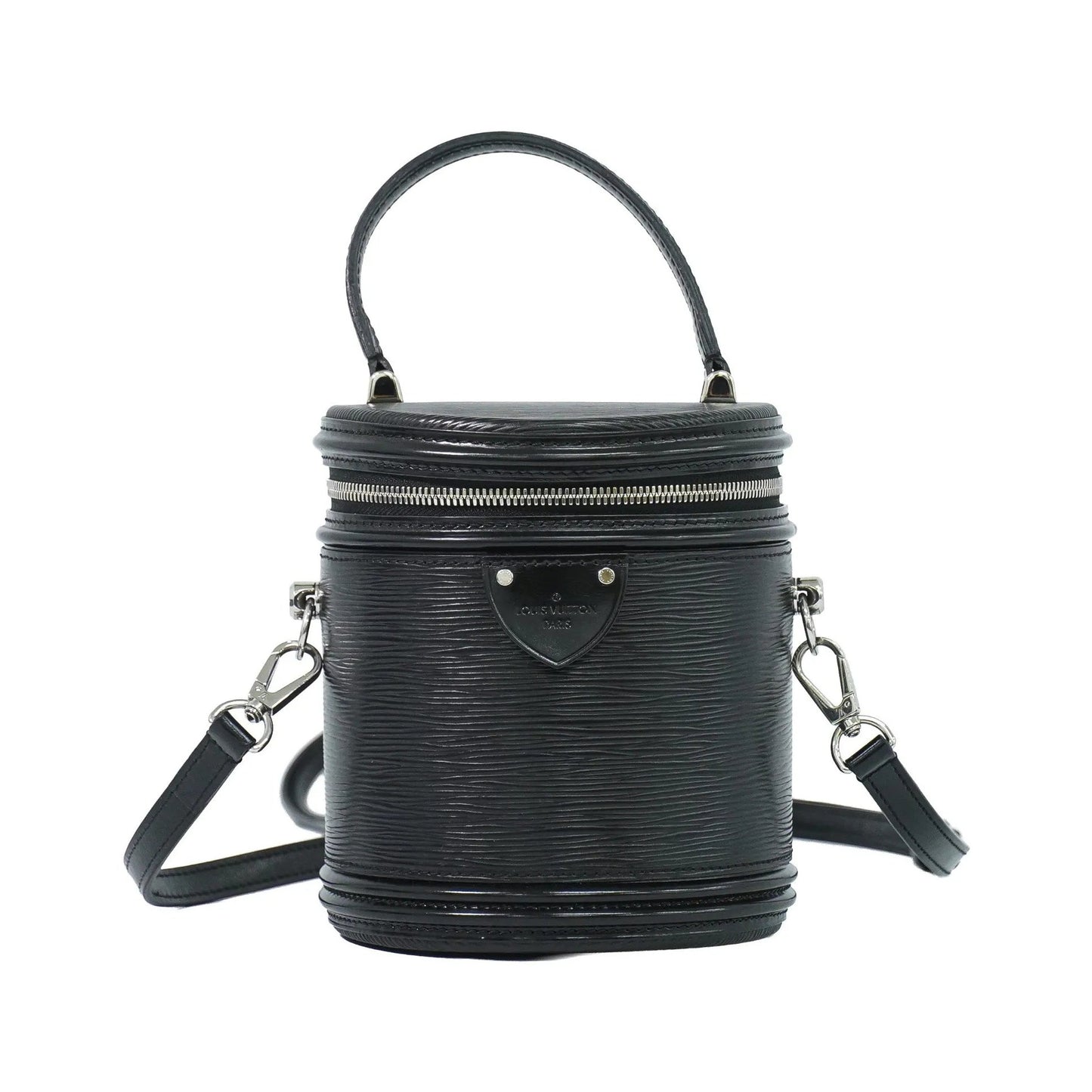 Louis Vuitton Cannes Epi, Black, Leather, Handbag