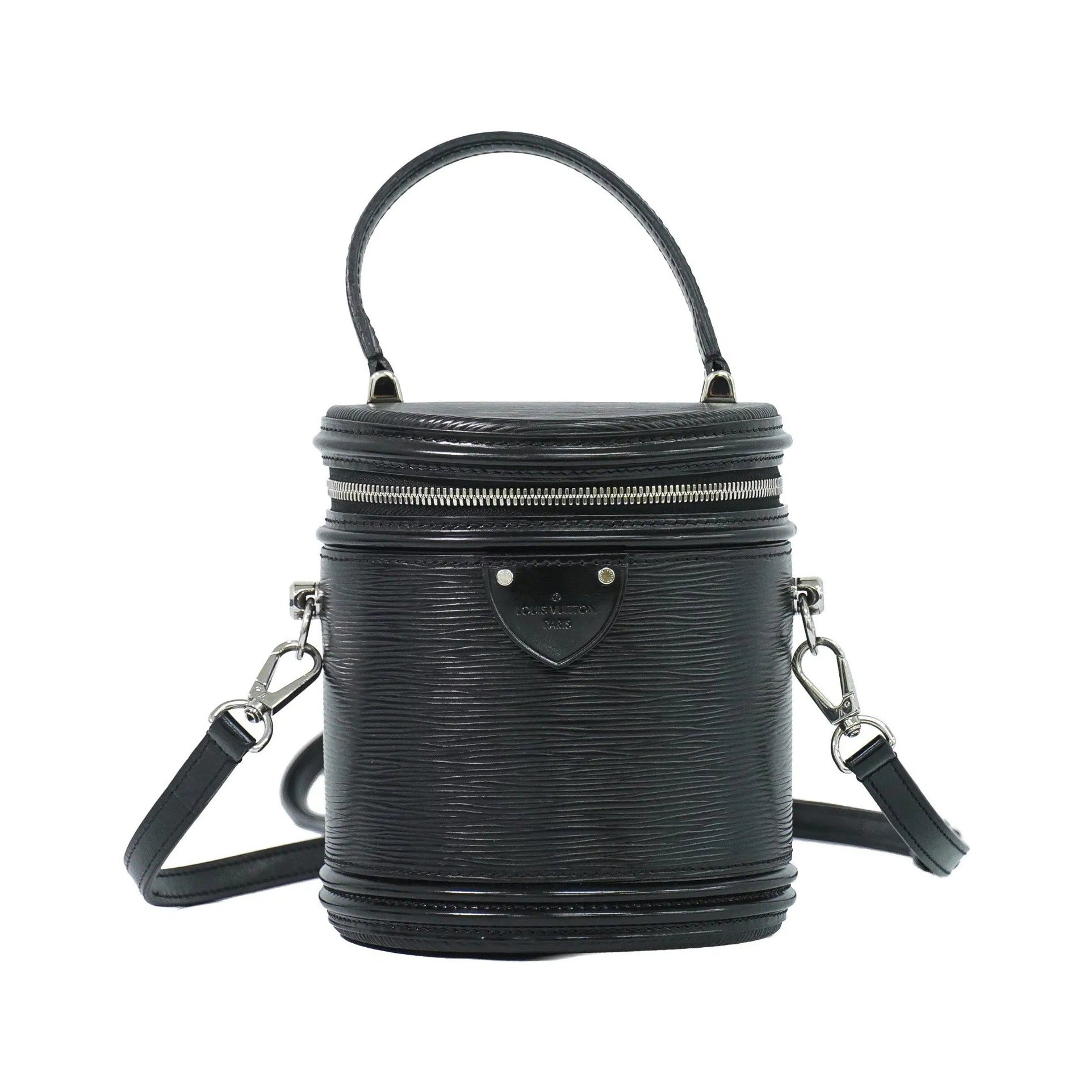 Louis Vuitton Cannes Epi, Black, Leather, Handbag
