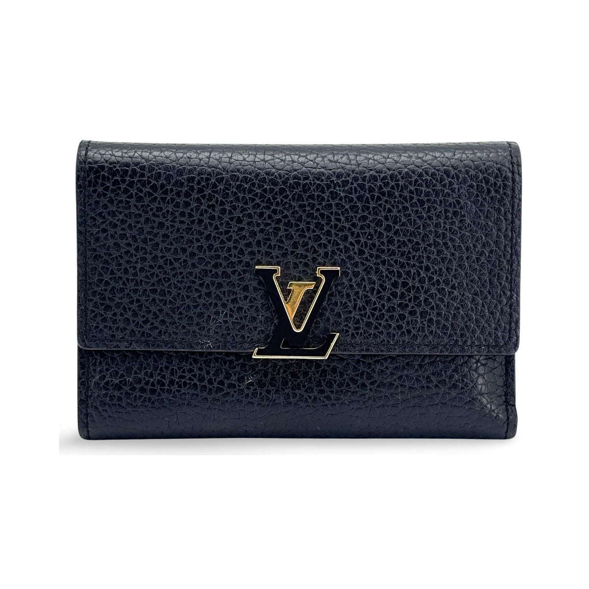 Louis Vuitton Capucines Taurillon Leather, Black, Leather, Wallet