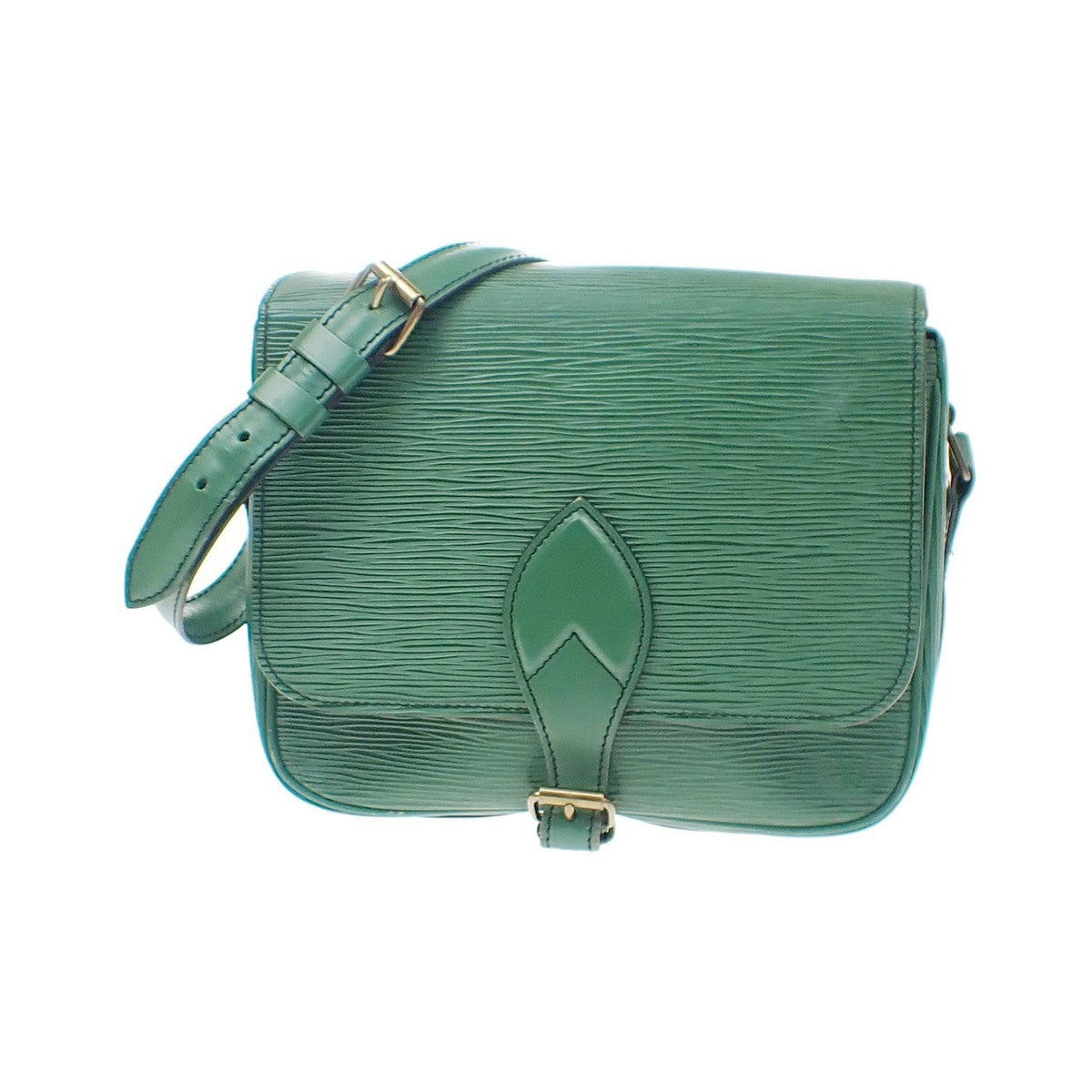 Louis Vuitton Cartouchiere Epi Leather, Green, Leather, Handbag