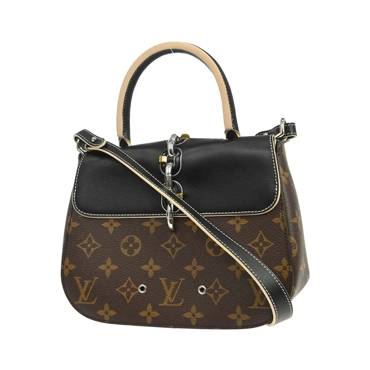 Louis Vuitton Chain It Monogram Canvas with Leather, Brown, Canvas, Handbag