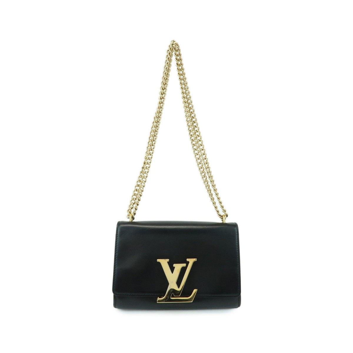 Louis Vuitton Chain Louise Clutch Leather, Black, Leather, Clutch