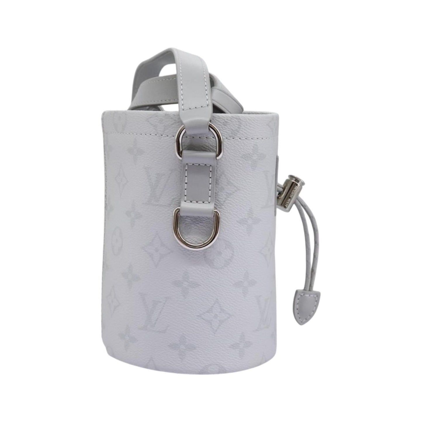 Louis Vuitton Chalk Nano Limited Edition Logo Story Monogram Canvas, Gray, Canvas, Clutch