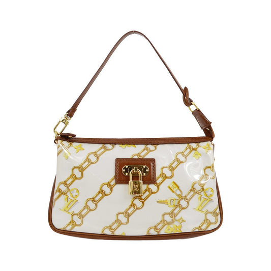 Louis Vuitton Charms Pochette PVC Over Printed Silk, Brown, Leather, Clutch