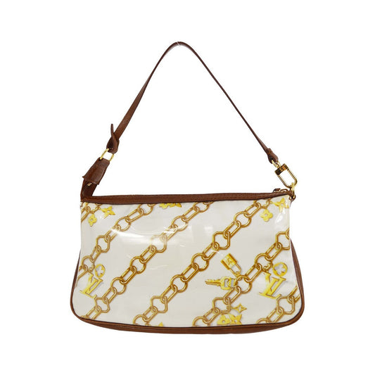 Louis Vuitton Charms Pochette PVC Over Printed Silk, Brown, Leather, Clutch