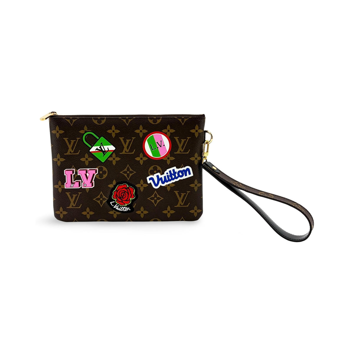 Louis Vuitton City Pouch Limited Edition Patches Monogram Canvas, Brown, Canvas, Clutch