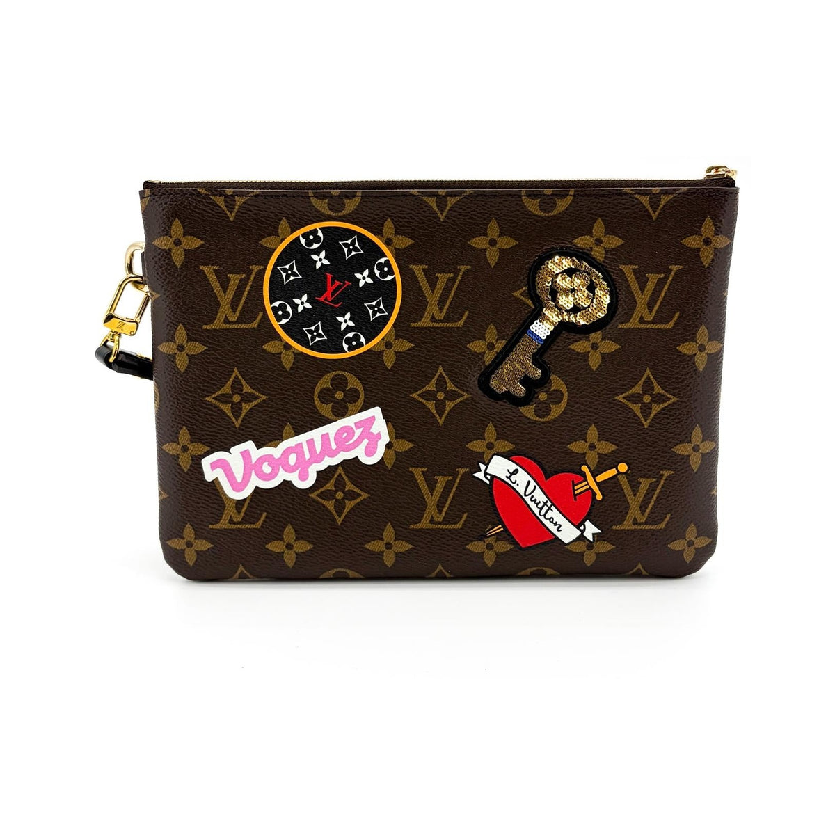 Louis Vuitton City Pouch Limited Edition Patches Monogram Canvas, Brown, Canvas, Clutch