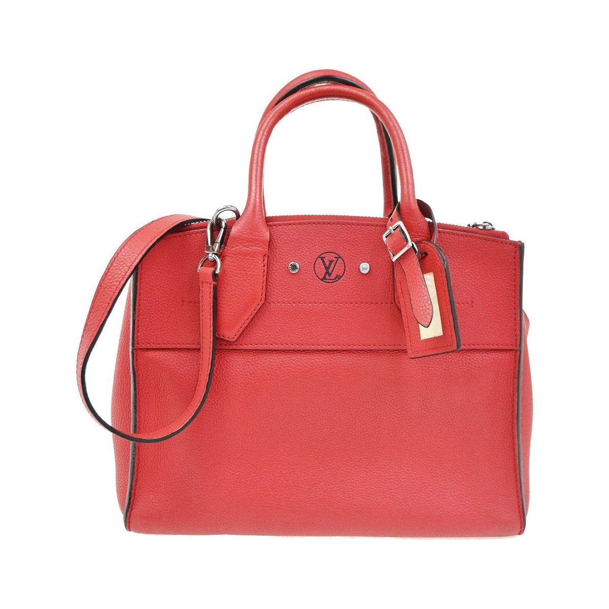 Louis Vuitton City Steamer Leather, Red, Leather, Handbag
