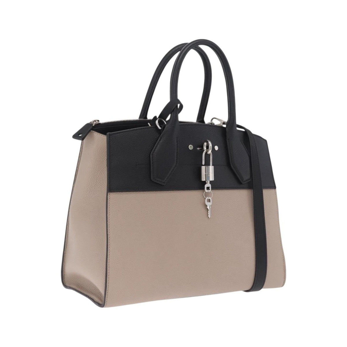 Louis Vuitton City Steamer Leather, Beige, Leather, Handbag