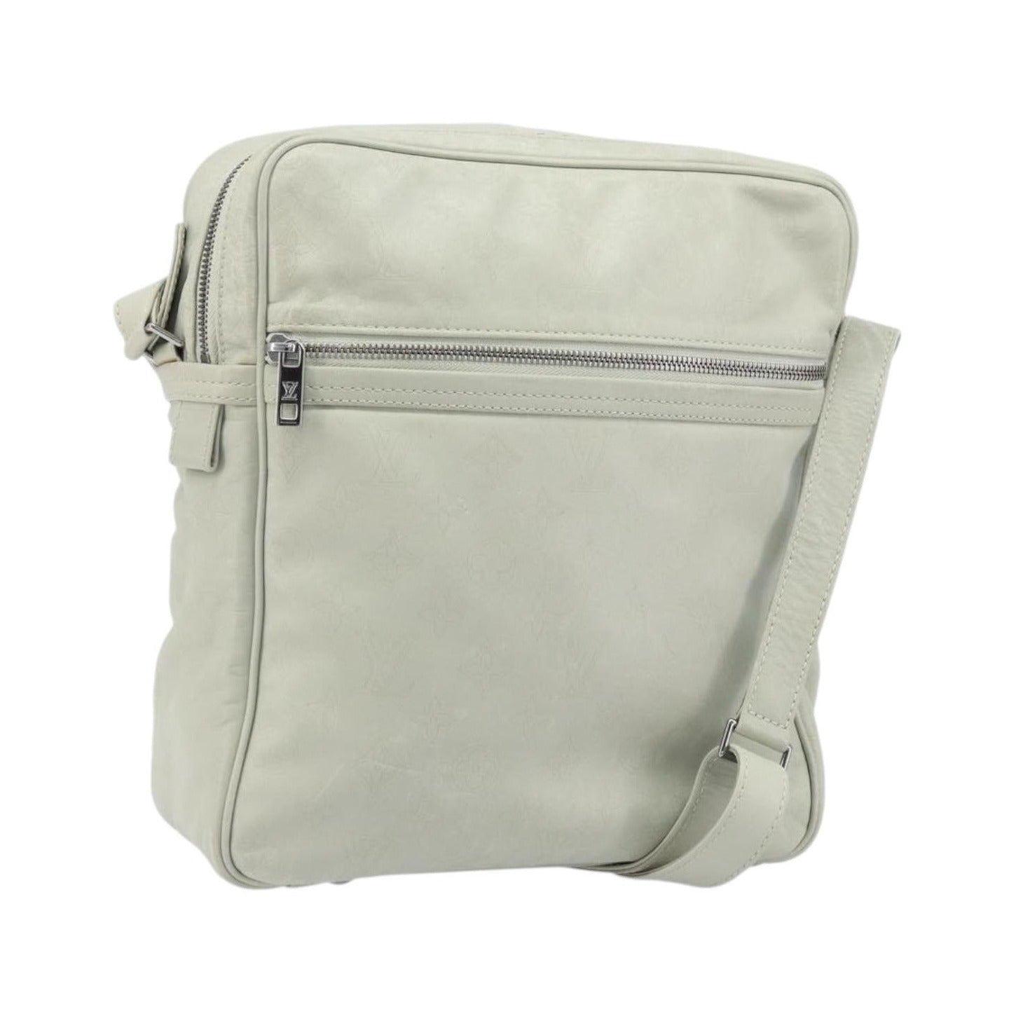 Louis Vuitton Clarkson Messenger Monogram Shadow Leather, White, Leather, Handbag