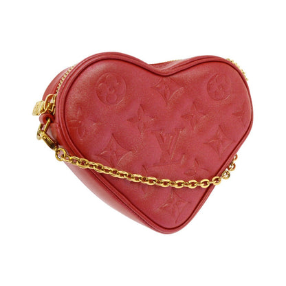 Louis Vuitton Coeur Heart on Chain Monogram Embossed Lambskin, Red, Leather, Handbag