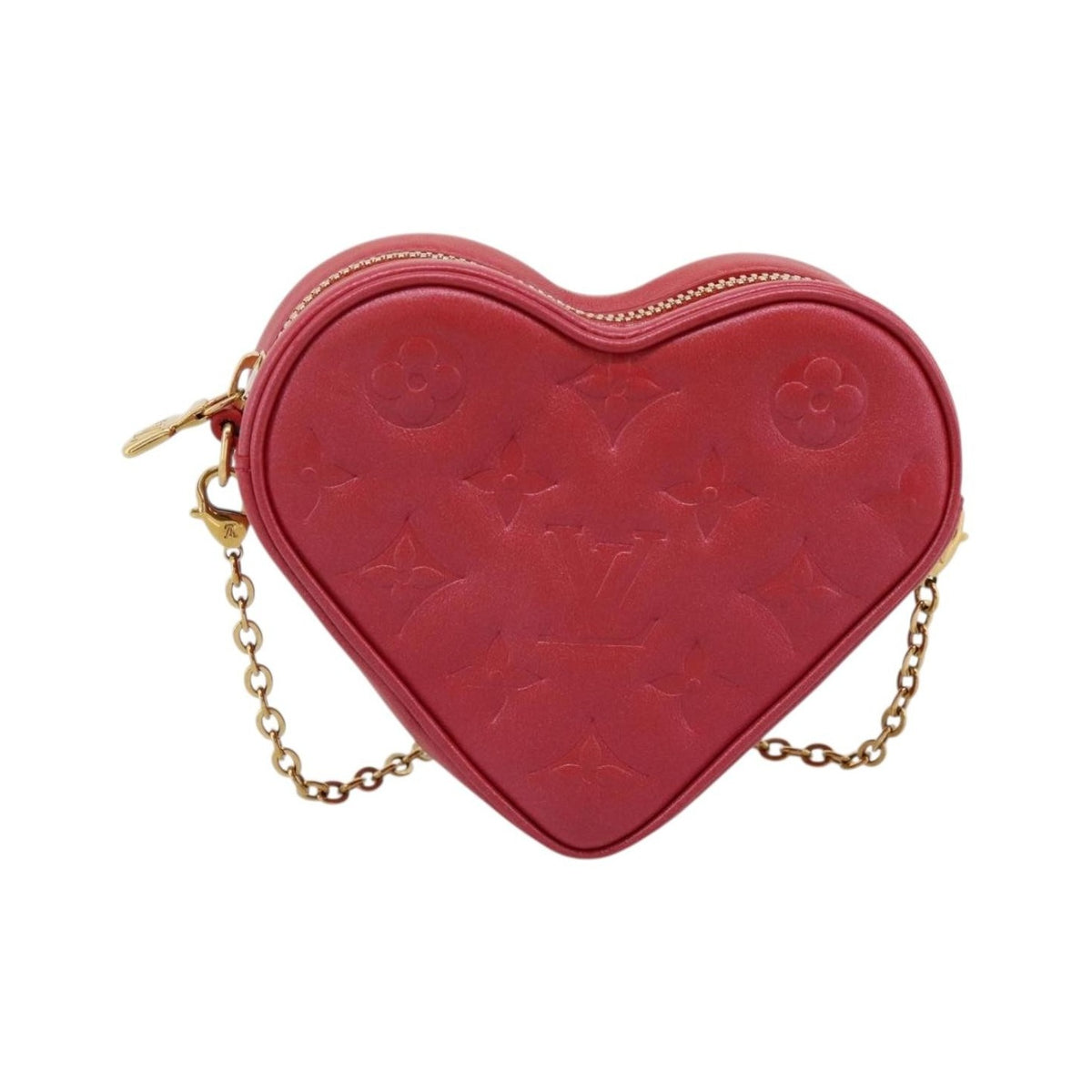 Louis Vuitton Coeur Heart on Chain Monogram Embossed Lambskin, Red, Leather, Clutch
