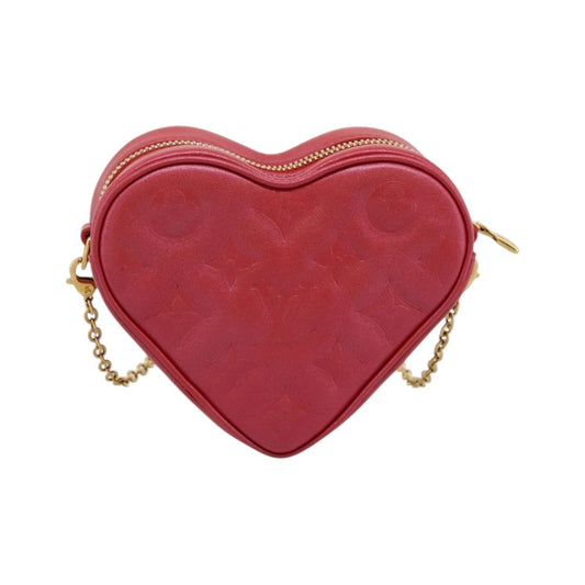 Louis Vuitton Coeur Heart on Chain Monogram Embossed Lambskin, Red, Leather, Clutch