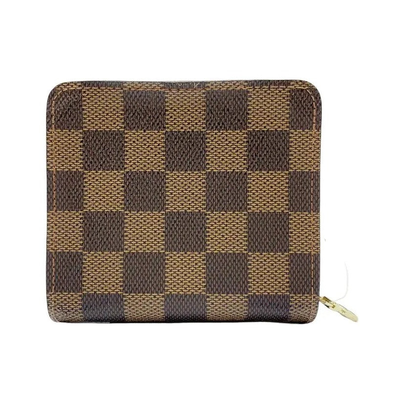 Louis Vuitton Compact Zippe Damier, Brown, Canvas, Wallet