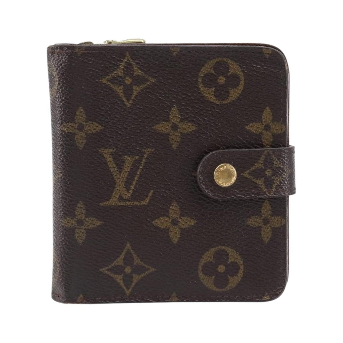 Louis Vuitton Compact Zippe Monogram Canvas, Brown, Canvas, Wallet