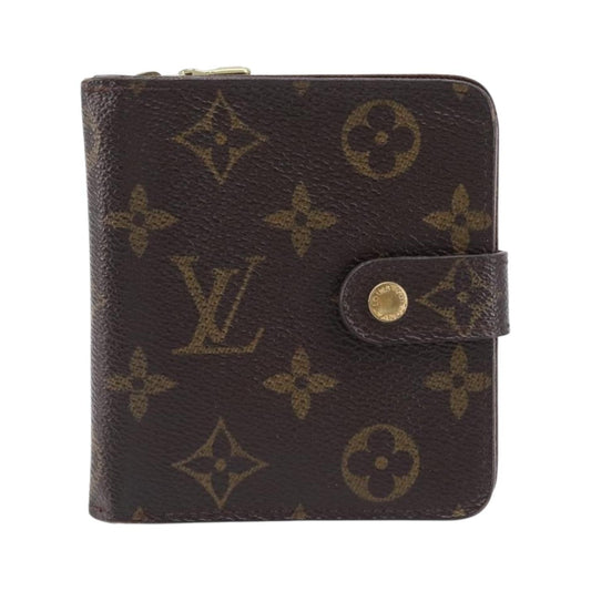 Louis Vuitton Compact Zippe Monogram Canvas, Brown, Canvas, Wallet
