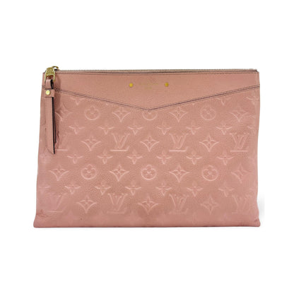 Louis Vuitton Daily Pouch Monogram Empreinte Leather, Pink, Leather, Clutch
