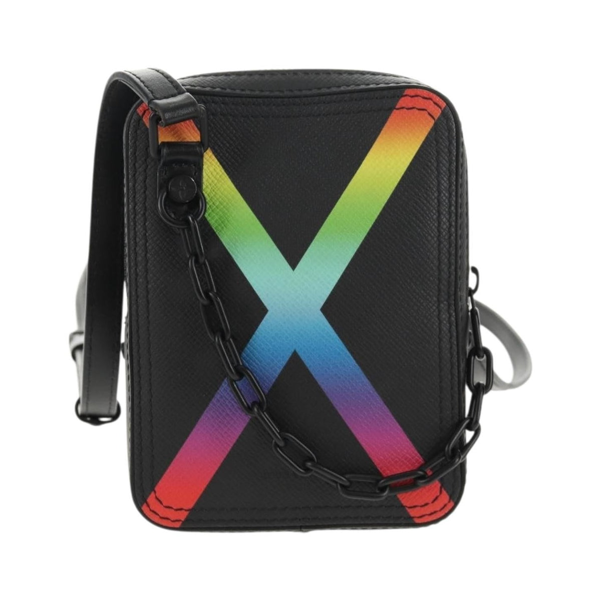 Louis Vuitton Danube Messenger Rainbow Taiga Leather, Black, Leather, Handbag