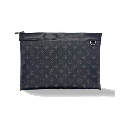 Louis Vuitton Discovery Pochette Monogram Eclipse Canvas, Black, Canvas, Clutch