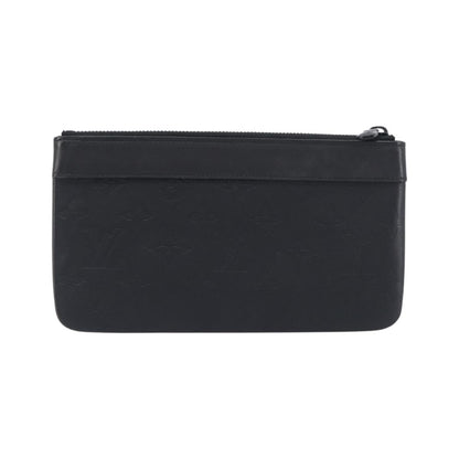 Louis Vuitton Discovery Pochette Monogram Shadow Leather, Black, Leather, Clutch