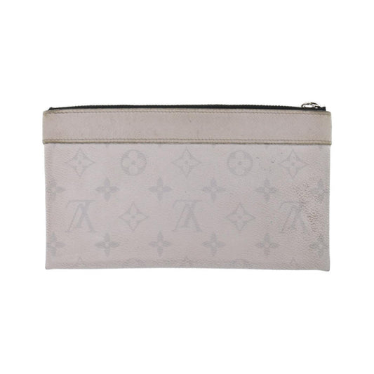 Louis Vuitton Discovery Pochette Monogram Taigarama, Gray, Leather, Clutch