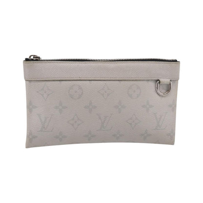 Louis Vuitton Discovery Pochette Monogram Taigarama, White, Canvas, Clutch