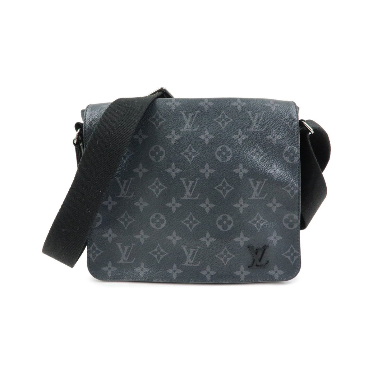 Louis Vuitton District Messenger Monogram Eclipse Canvas, Gray, Canvas, Handbag