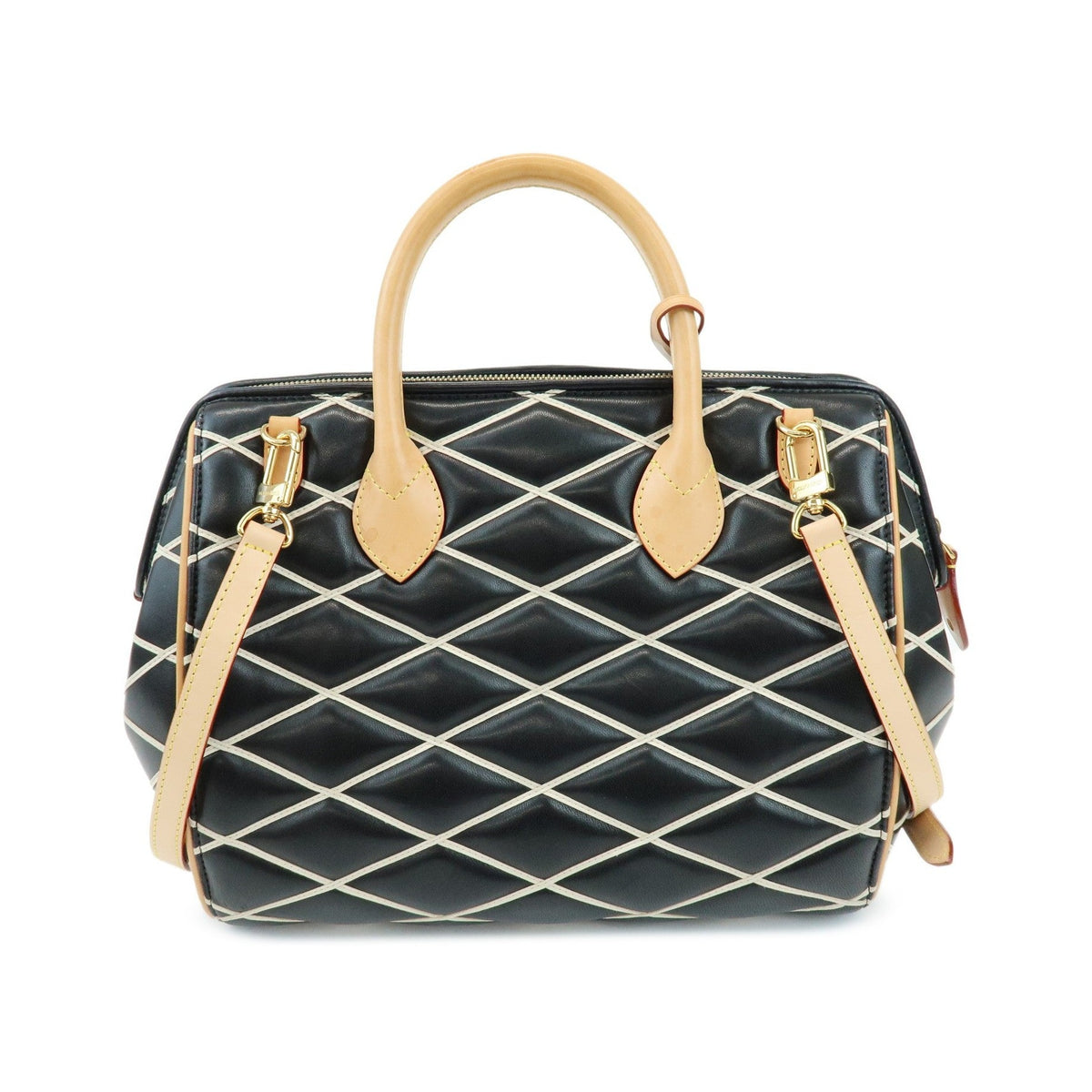 Louis Vuitton Doc Malletage Leather, Black, Leather, Handbag