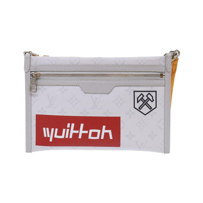 Louis Vuitton Double Flat Messenger Limited Edition Logo Story Monogram Canvas and Denim, Multicolour, Canvas, Clutch