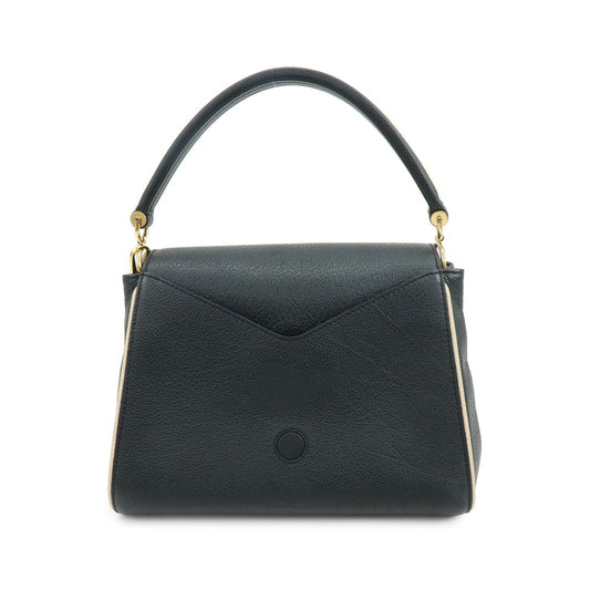 Louis Vuitton Double V Calfskin with Monogram Canvas, Black, Leather, Handbag