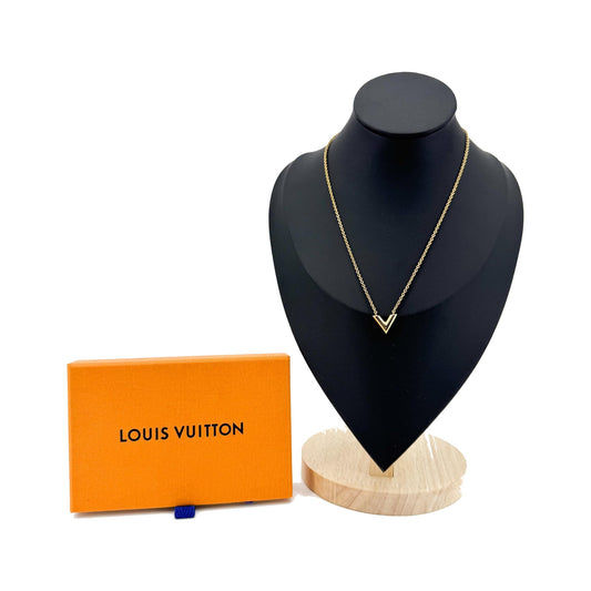 Louis Vuitton Essential V Metal, Gold, Other, Necklace